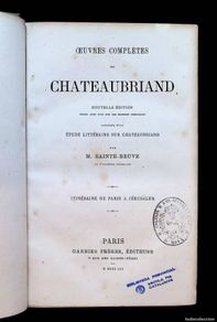 Libros antiguos: ITINÉRAIRE DE PARIS A JÉRUSALEM. - CHATEAUBRIAND, François-René.